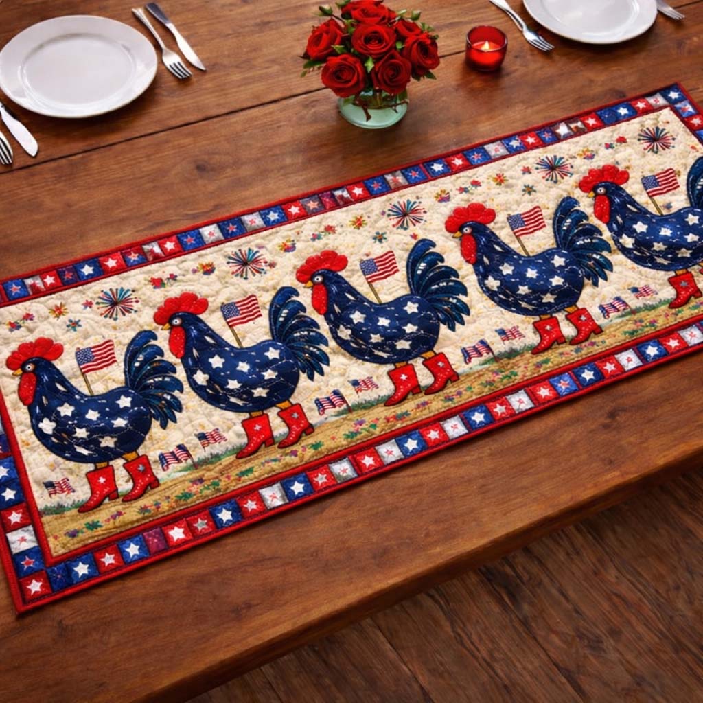 Liberty Cluck Quilted Table Runner GFTOTG3536