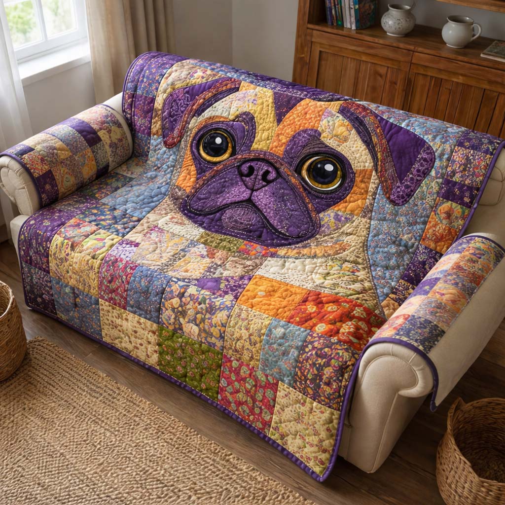 Adorable Pug Quilted Sofa Cover GFTOTG3607