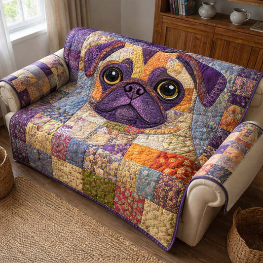 Adorable Pug Quilted Sofa Cover GFTOTG3607