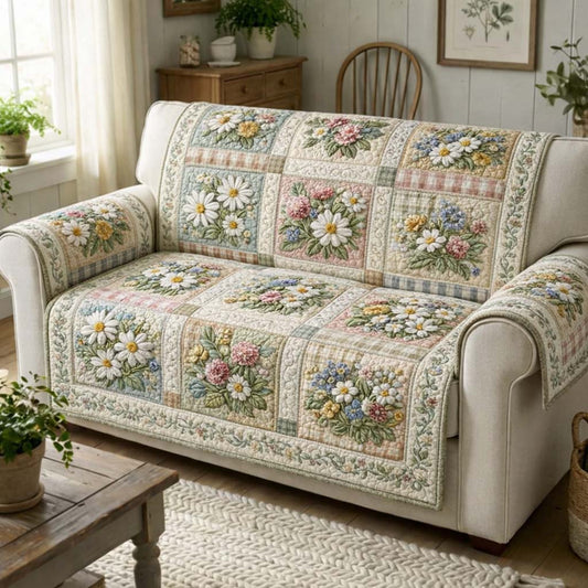 Wildflower Meadow Quilted Sofa Cover GFTOTG3629