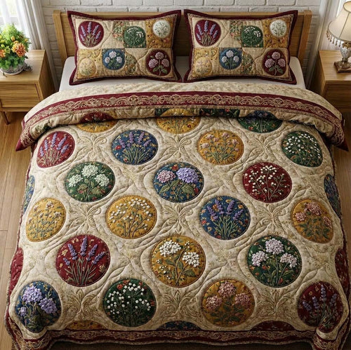 Flower Patchwork 3-Piece Quilted Bedding Set GFTOTG3633