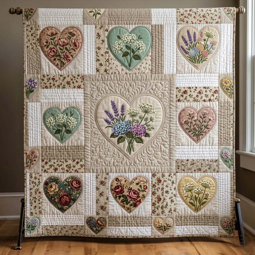 Flower Patchwork Quilted Blanket GFTOTG3635C5