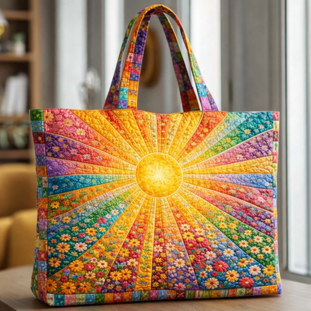 Floral Sunburst Quilted Tote Bag GFTOTG3639