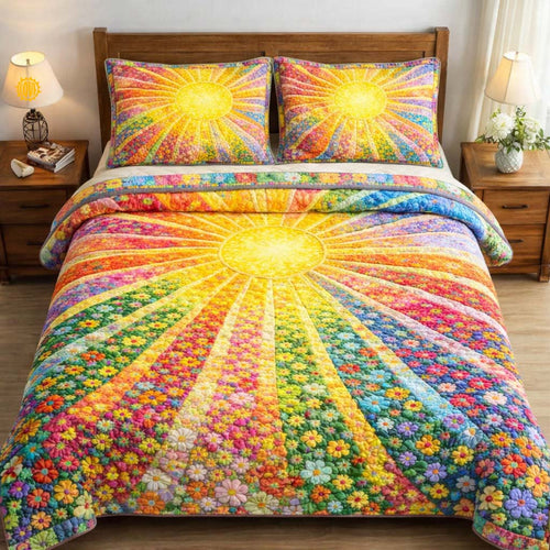 Floral Sunburst 3-Piece Quilted Bedding Set GFTOTG3648