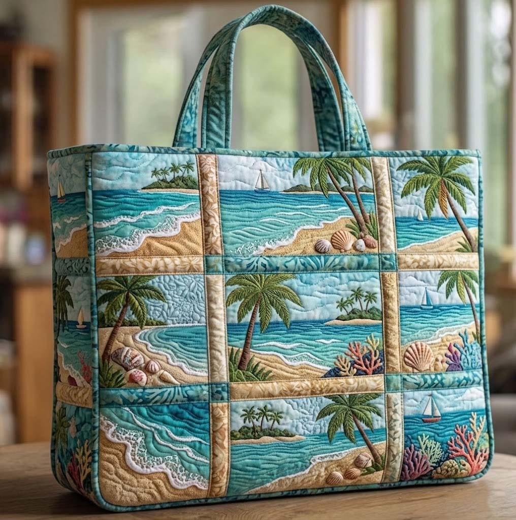 Ocean Harmony Quilted Tote Bag GFTOTG3671