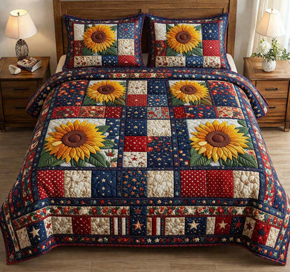 Amber Bloom 3-Piece Quilted Bedding Set GFTOTG3709