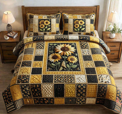 Amber Bloom 3-Piece Quilted Bedding Set GFTOTG3711