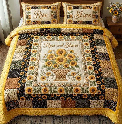 Amber Bloom 3-Piece Quilted Bedding Set GFTOTG3712