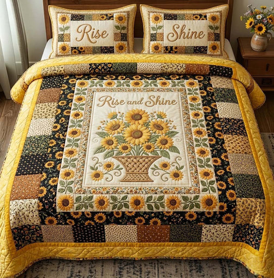 Amber Bloom 3-Piece Quilted Bedding Set GFTOTG3712
