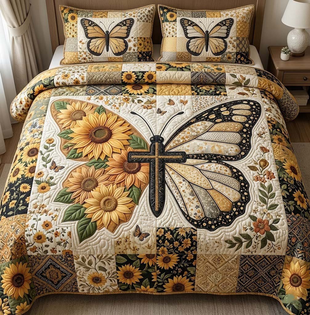 Amber Wings 3-Piece Quilted Bedding Set GFTOTG3713