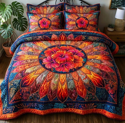 Hibiscus Whisper 3-Piece Quilted Bedding Set GFTOTG3720