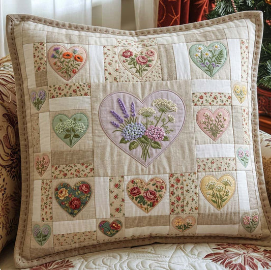 Flower Patchwork Quilted Pillow Case GFTOTG3722