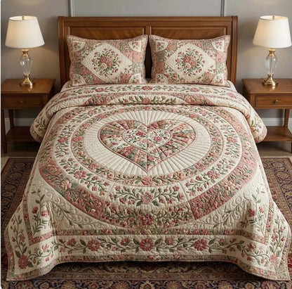 Flower Patchwork 3-Piece Quilted Bedding Set GFTOTG3727