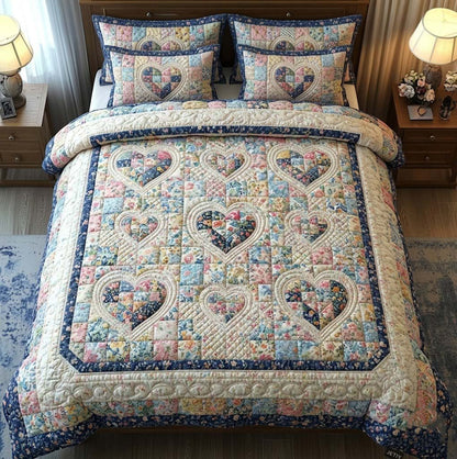 Flower Patchwork 3-Piece Quilted Bedding Set GFTOTG3733