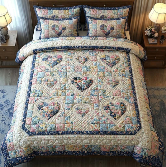 Flower Patchwork 3-Piece Quilted Bedding Set GFTOTG3733
