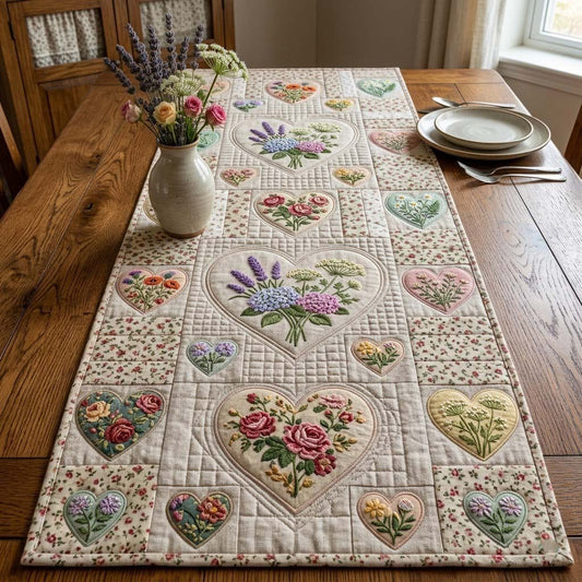 Flower Patchwork Quilted Table Runner GFTOTG3890