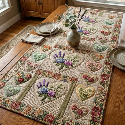 Flower Patchwork Quilted Table Runner GFTOTG3892