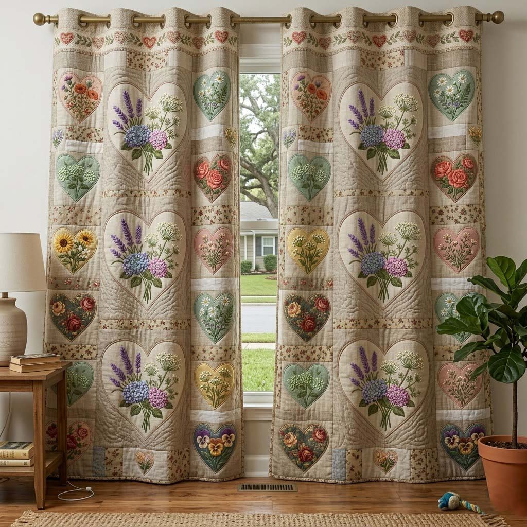Flower Patchwork Quilted Curtains GFTOTG3898