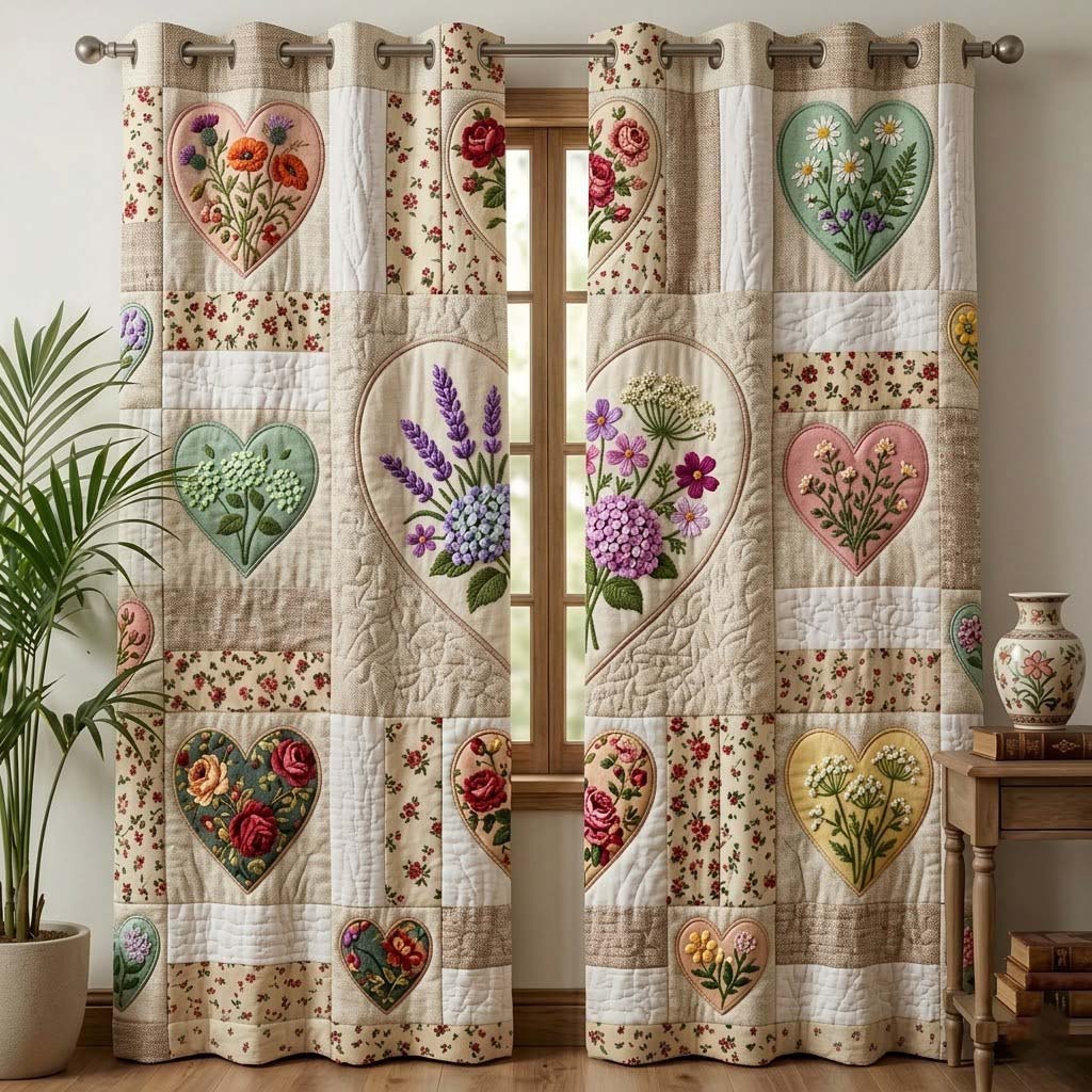 Flower Patchwork Quilted Curtains GFTOTG3899