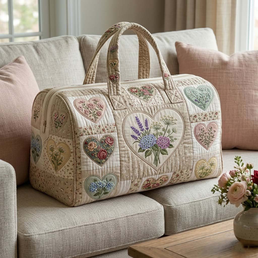 Flower Patchwork Quilted Duffle Bag GFTOTG3914