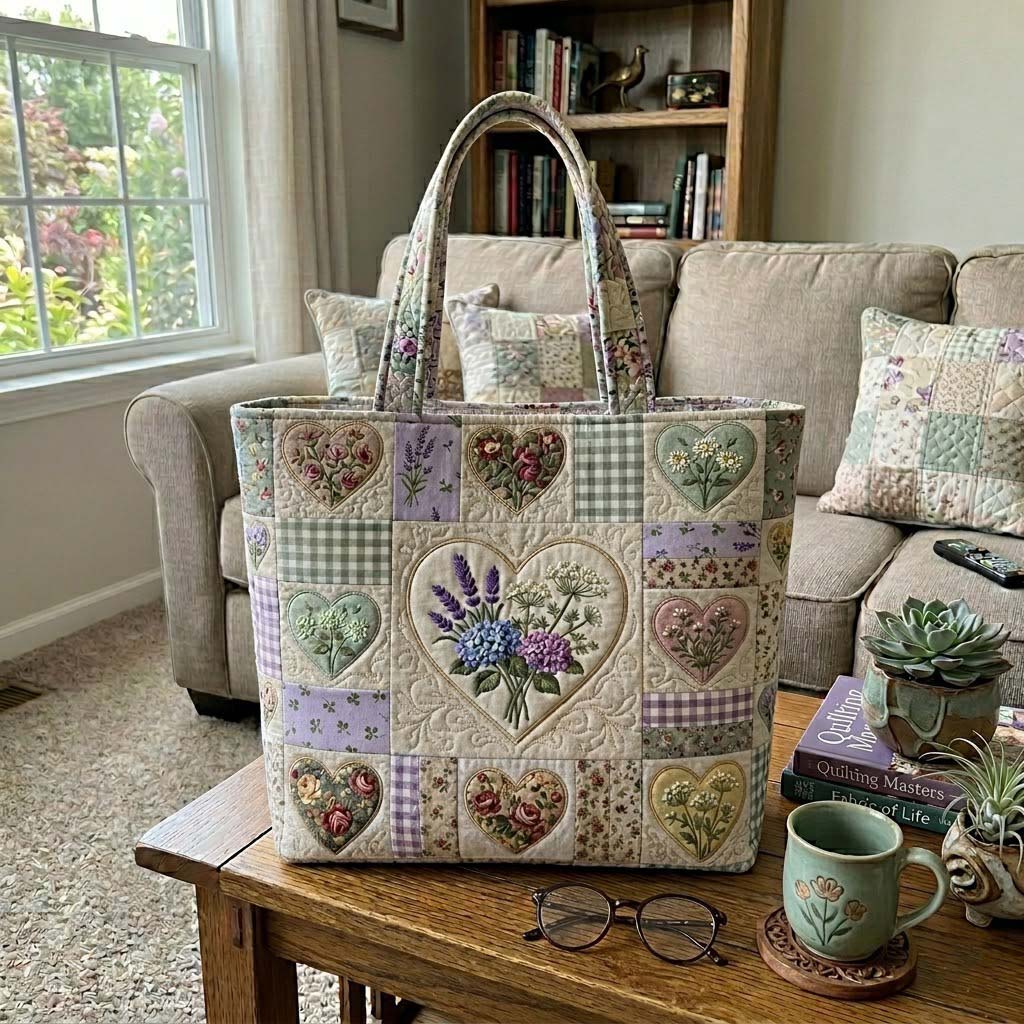 Flower Patchwork Quilted Tote Bag GFTOTG3919