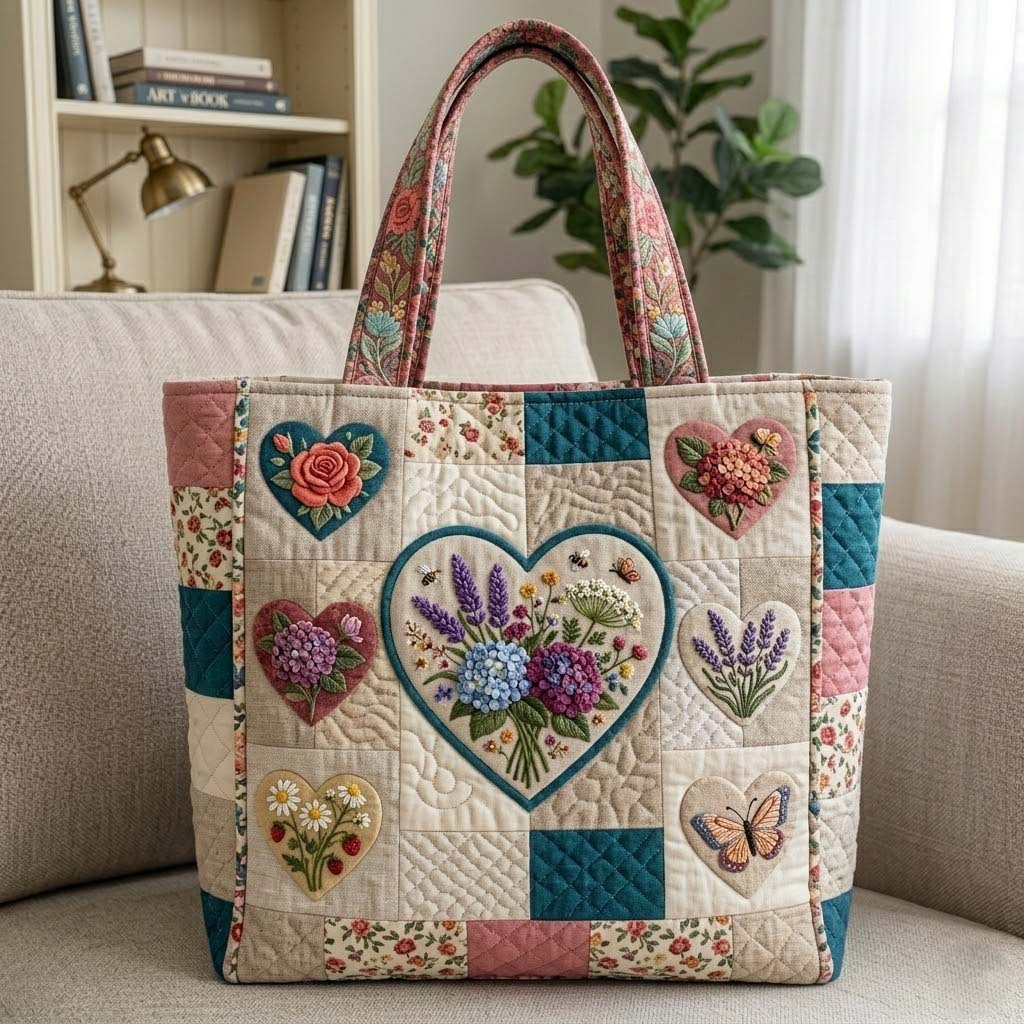 Flower Patchwork Quilted Tote Bag GFTOTG3920