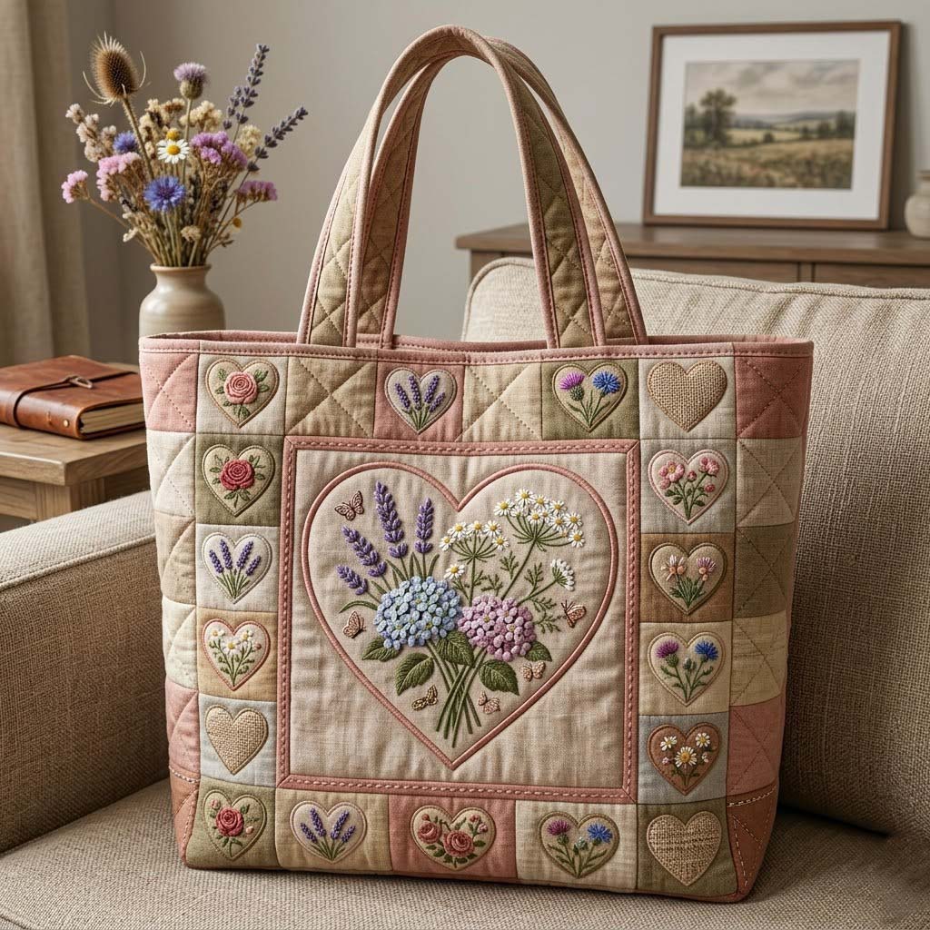 Flower Patchwork Quilted Tote Bag GFTOTG3923