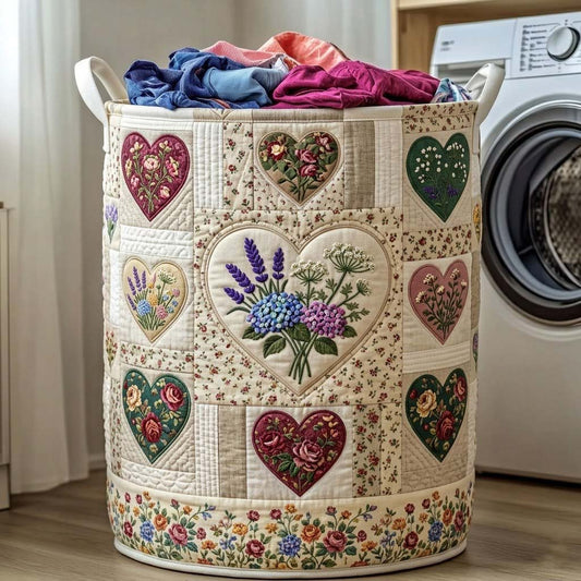 Flower Patchwork Quilted Laundry Basket GFTOTG3951