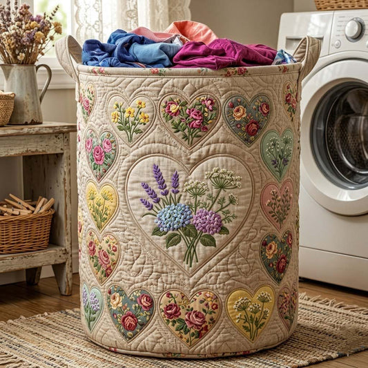 Flower Patchwork Quilted Laundry Basket GFTOTG3952