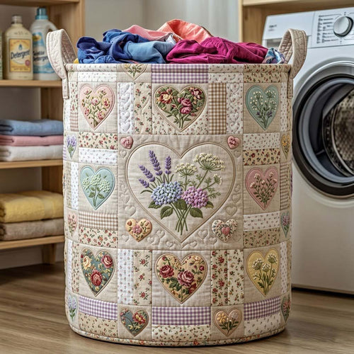 Flower Patchwork Quilted Laundry Basket GFTOTG3956