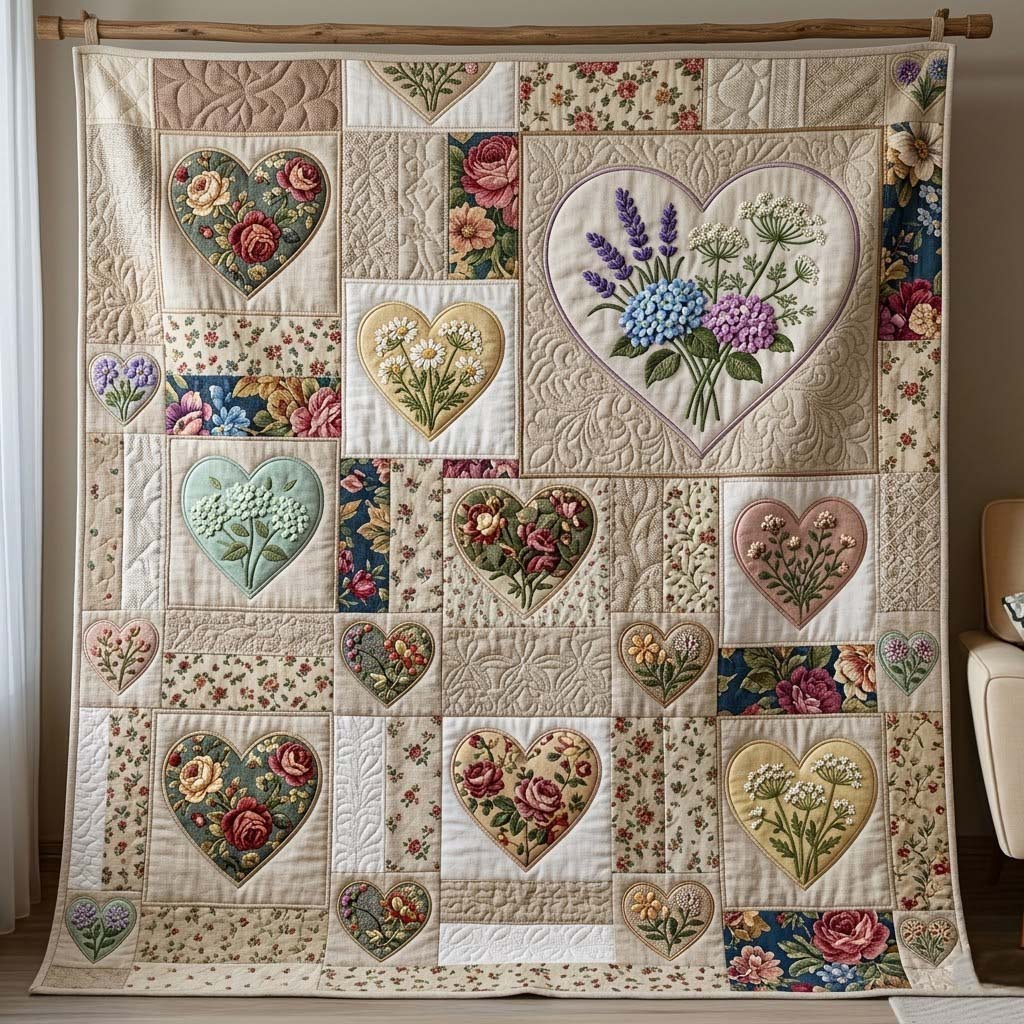 Flower Patchwork Quilted Blanket GFTOTG3959