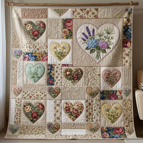 Flower Patchwork Quilted Blanket GFTOTG3959