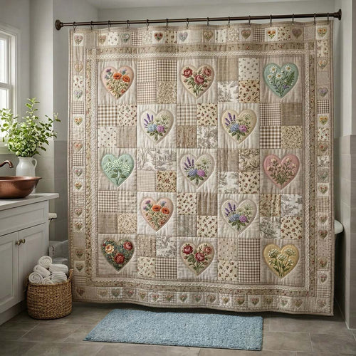 Flower Patchwork Shower Curtain GFTOTG4073