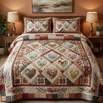 Flower Patchwork 3-Piece Quilted Bedding Set GFTOTG4079