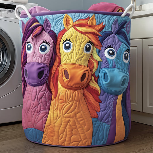 Whimsical Horse Quilted Laundry Basket GFTOTG506