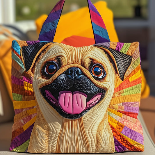 Adorable Pug Quilted Tote Bag GFTOTG538