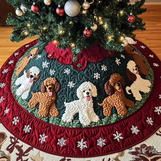 Adorable Poodle Quilted Tree Skirt GFTOTG724