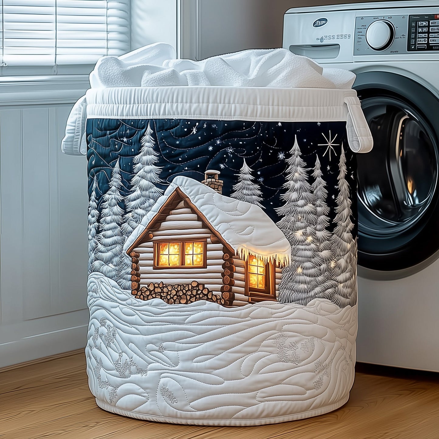 Log Cabin Quilted Laundry Basket GFTOTG783