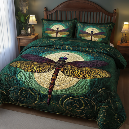 Dragonfly Mandala 3-Piece Quilted Bedding Set GFTOTL1051