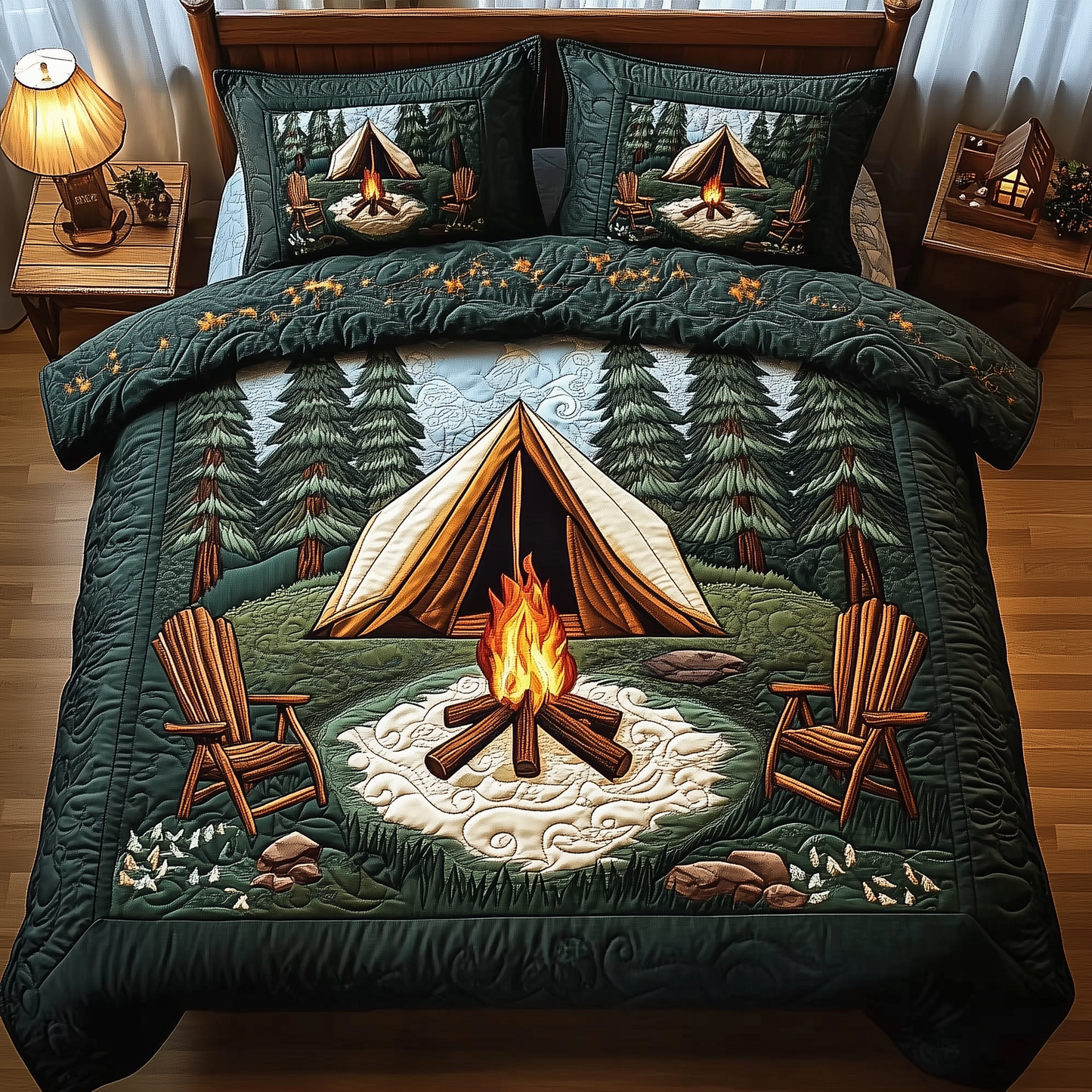 Peaceful Camping Life 3-Piece Quilted Bedding Set GFTOTL1542