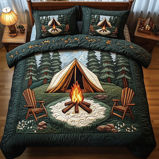 Peaceful Camping Life 3-Piece Quilted Bedding Set GFTOTL1542
