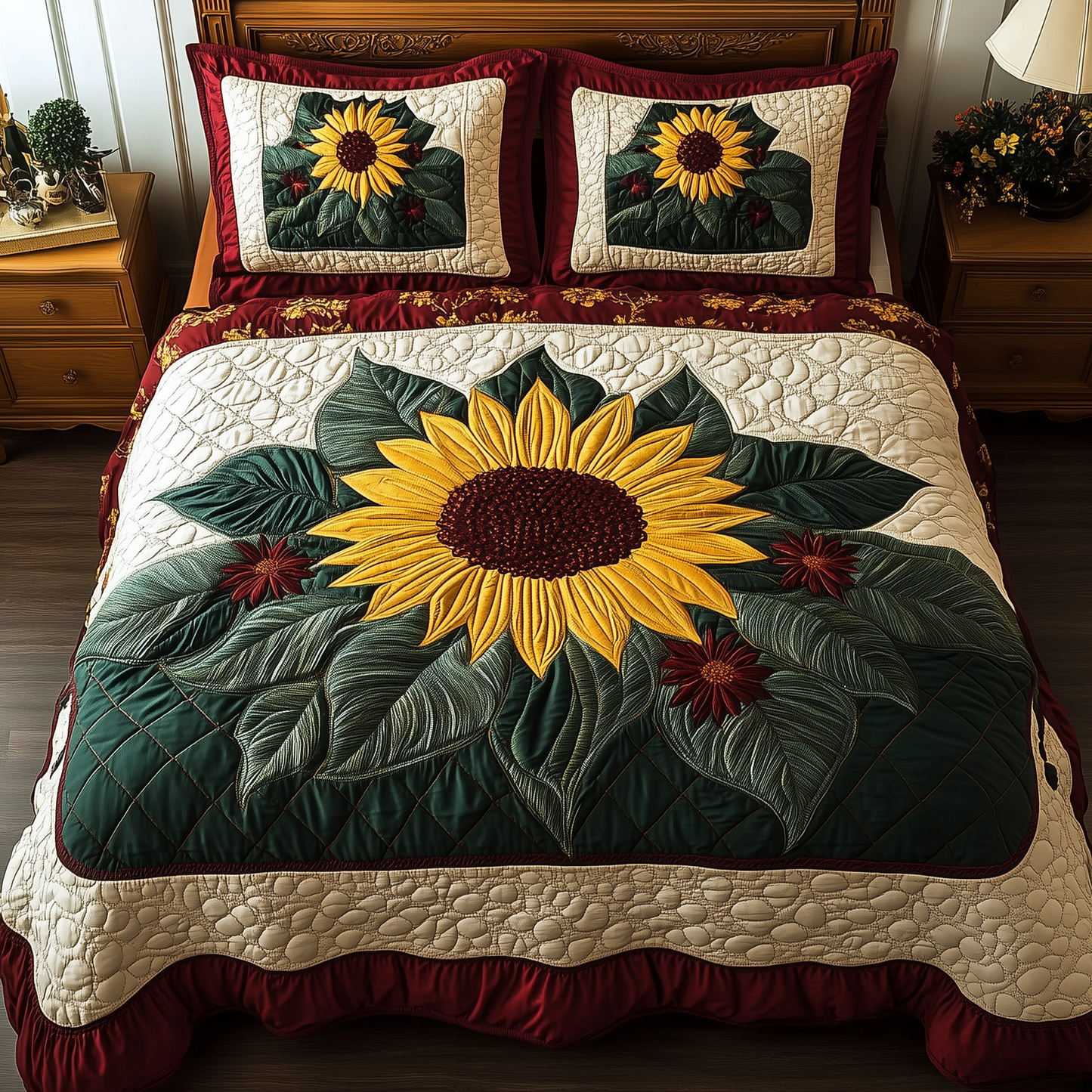 Sunflower 3-Piece Quilted Bedding Set GFTOTL1879