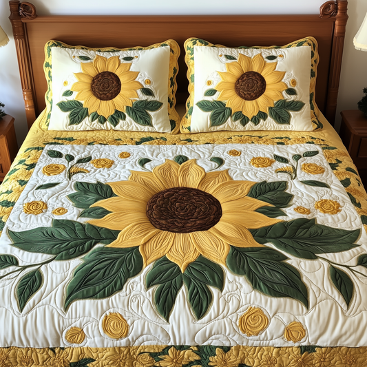 Sunflower 3-Piece Quilted Bedding Set GFTOTL1886