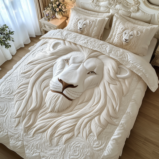 Majestic Lion King 3-Piece Quilted Bedding Set GFTOTL1989