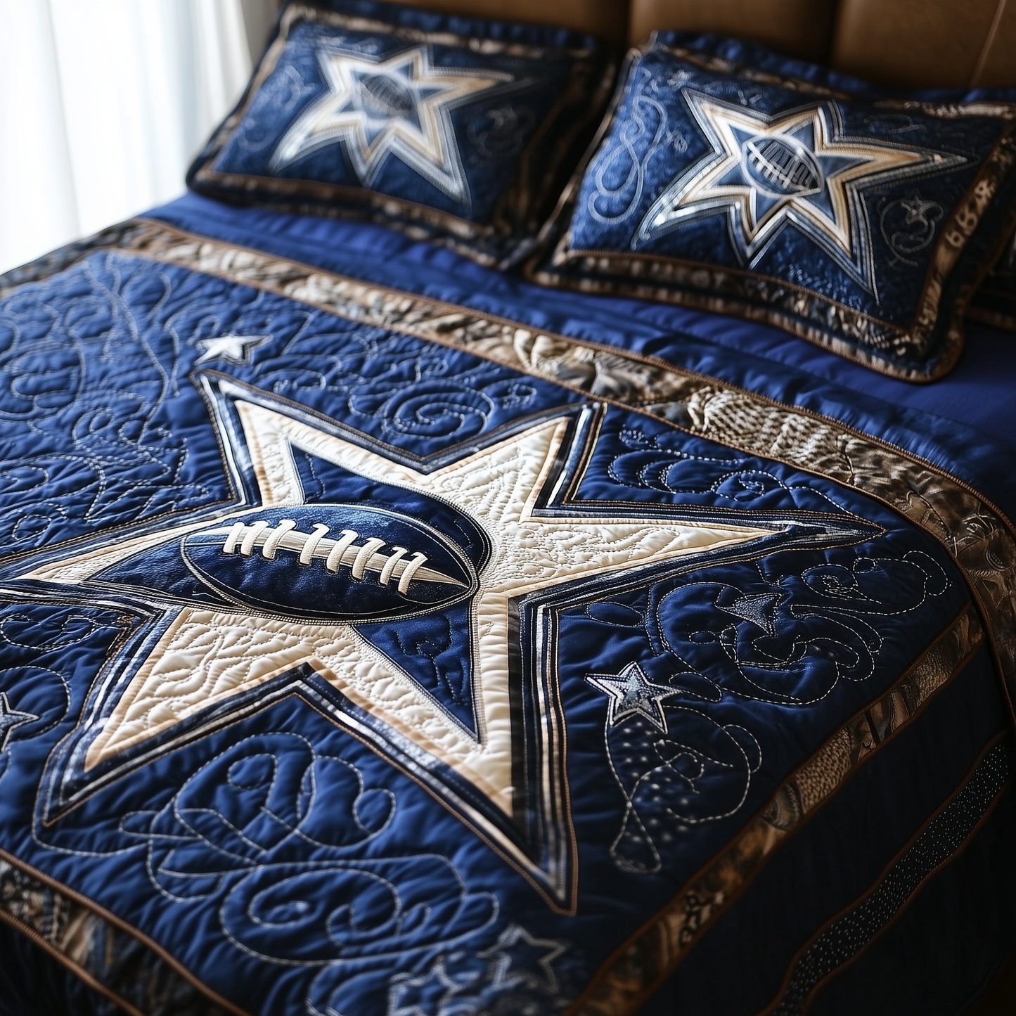Cowboy Star 3-Piece Quilted Bedding Set GFTOTL2078
