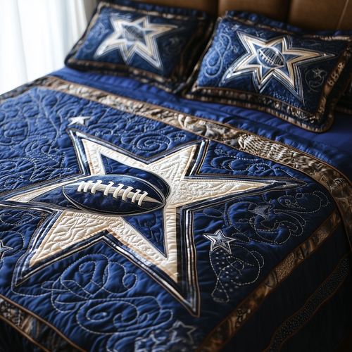 Cowboy Star 3-Piece Quilted Bedding Set GFTOTL2078