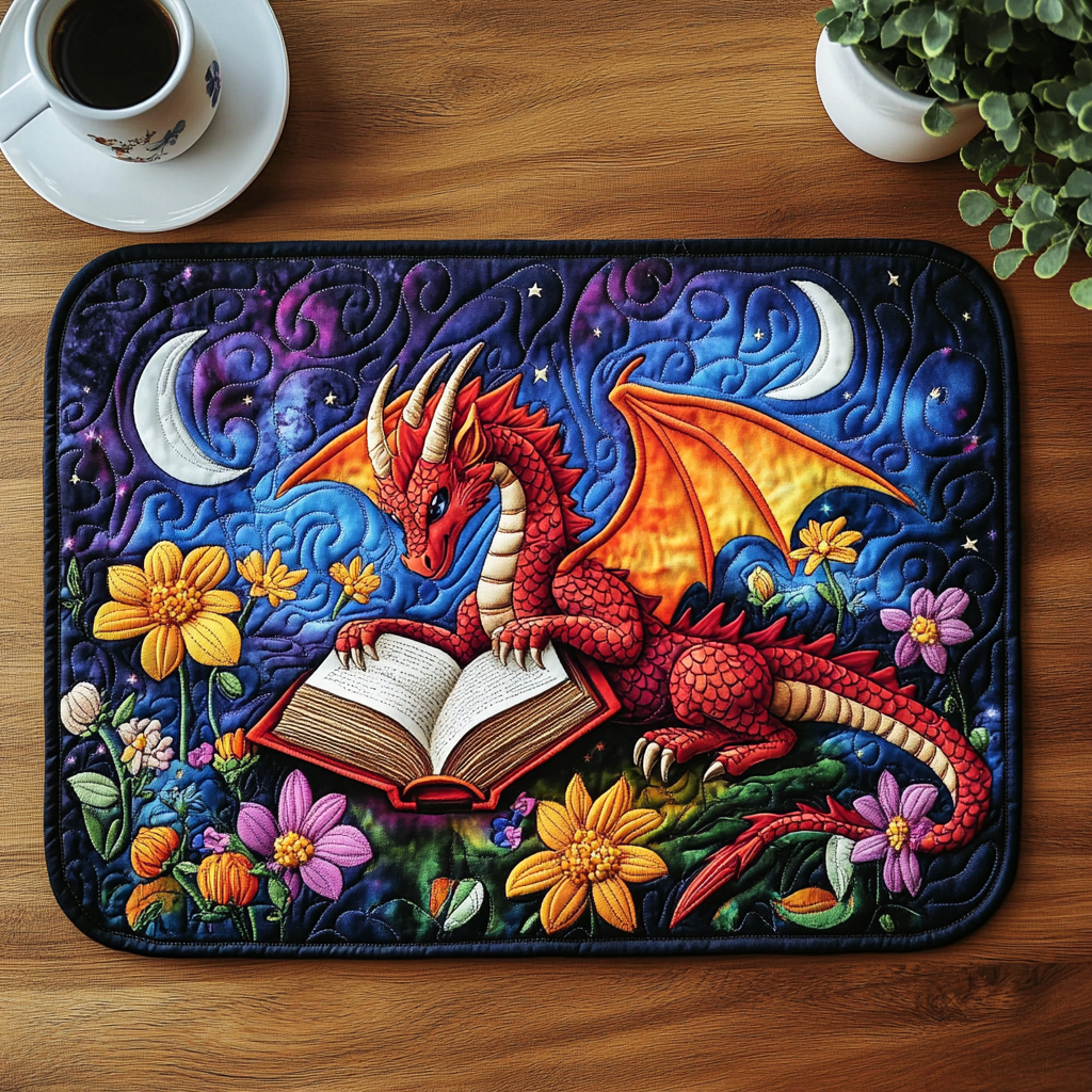 Bookish Dragon Quilted Placemat GFTOTL2123