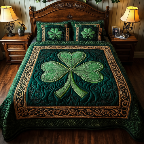 Celtic Shamrock 3-Piece Quilted Bedding Set GFTOTL2168