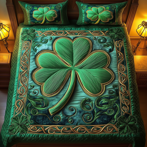 Celtic Shamrock 3-Piece Quilted Bedding Set GFTOTL2175
