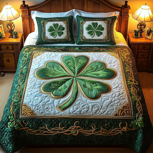 Celtic Shamrock 3-Piece Quilted Bedding Set GFTOTL2177